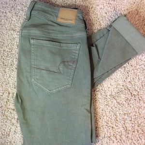 Olive Green American Eagle Skinny Jeans